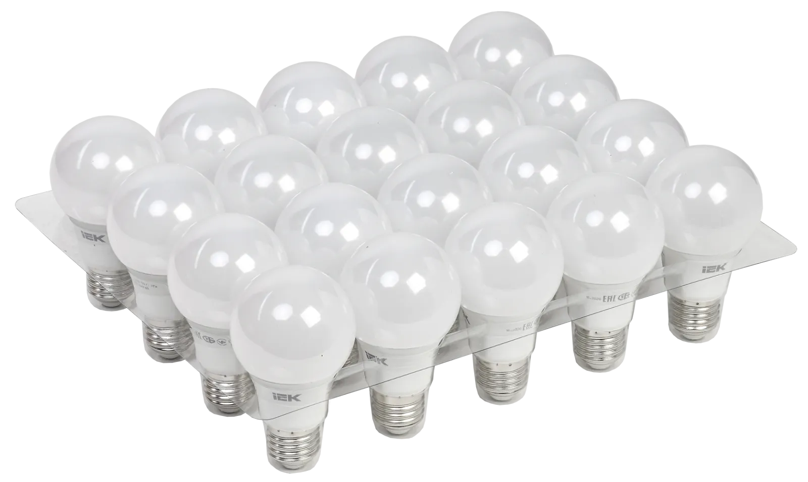 Лампа светодиодная LED A60 груша 11Вт 230В 4000К E27 (20шт/жкхпак) | LLE-A60-11-230-40-E27-20 | IEK
