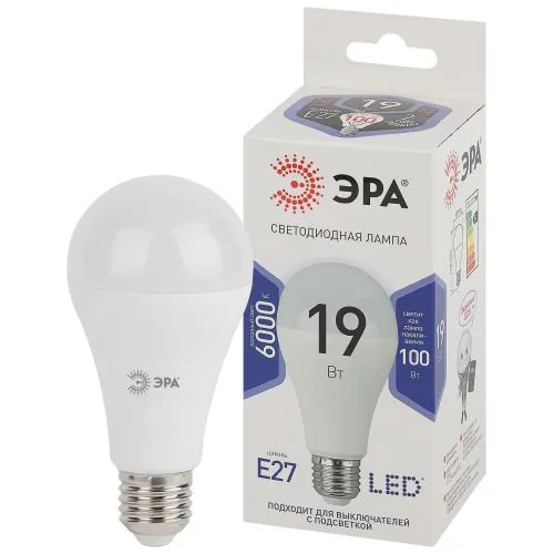 Лампа светодиодная LED 19Вт Е27 6000К A65-19W-860-E27 | Б0031704 | ЭРА