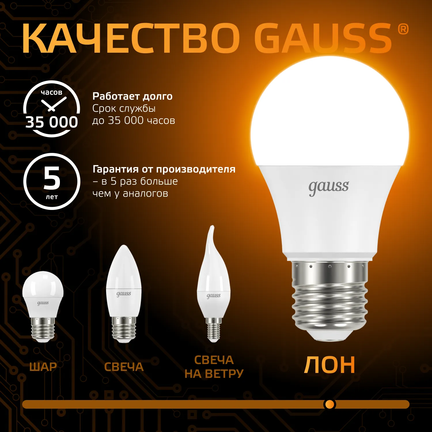 Лампа светодиодная Black 12Вт A60 грушевидная 3000К тепл. бел. E27 1150лм GAUSS 102502112