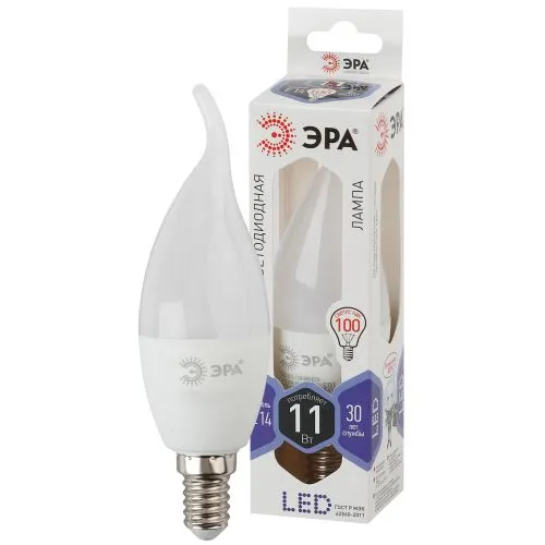 Лампа светодиодная LED 11Вт Е14 6000К smd BXS-11w-860-E14 | Б0032994 | ЭРА