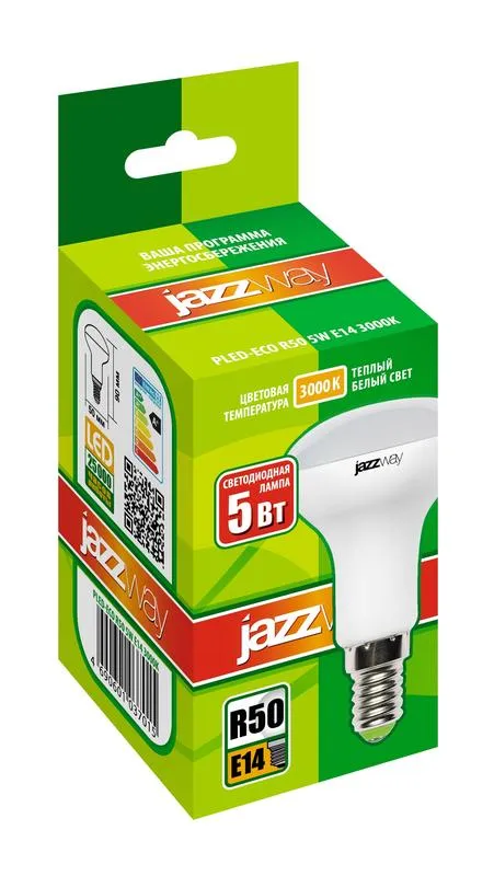 Лампа светодиодная LED 5Вт E14 220В 3000К PLED- ECO-R50 отражатель (рефлектор) | 1037015A | Jazzway