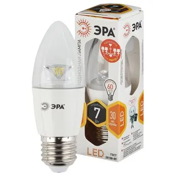 LED B35-7W-827-E27-Clear диод, свеча,7Вт, тепл, E27
