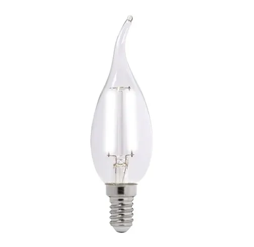 Лампа светодиодная LED 4Вт E14 360Лм 230В/50Гц теплыйпрозрачная свеча на ветру