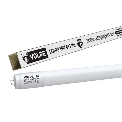 Лампа светодиодная LED-T8-10W/NW/G13/FR/FIX/N 10Вт матовая 4000К нейтр. бел. G13 неповорот. Volpe UL