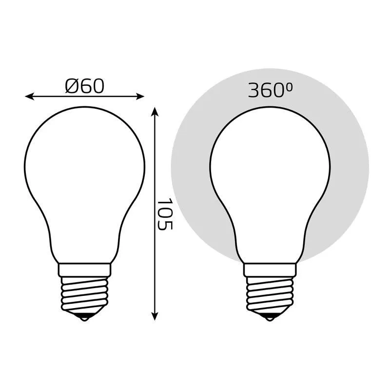 Лампа светодиодная филаментная LED 10 Вт 820 лм 2700К А60 груша теплый E27 AC 220В матовая колба Bla