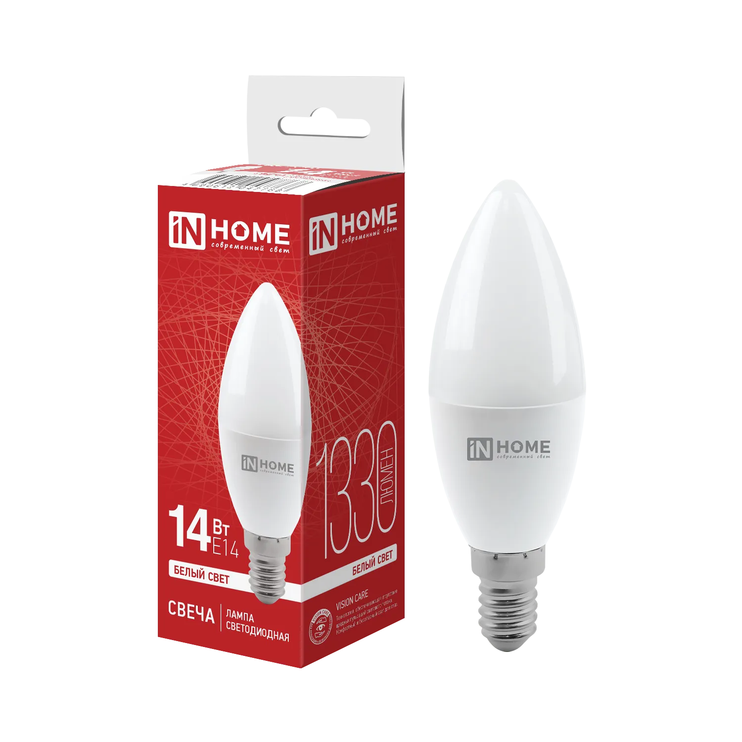 Лампа светодиодная LED-СВЕЧА-VC 14Вт E14 4000К 1330лм IN HOME 4690612047768