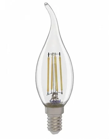 Лампы General LED GLDEN-CWS-10-230-E14-6500 (649920) свеча на ветру прозрачная