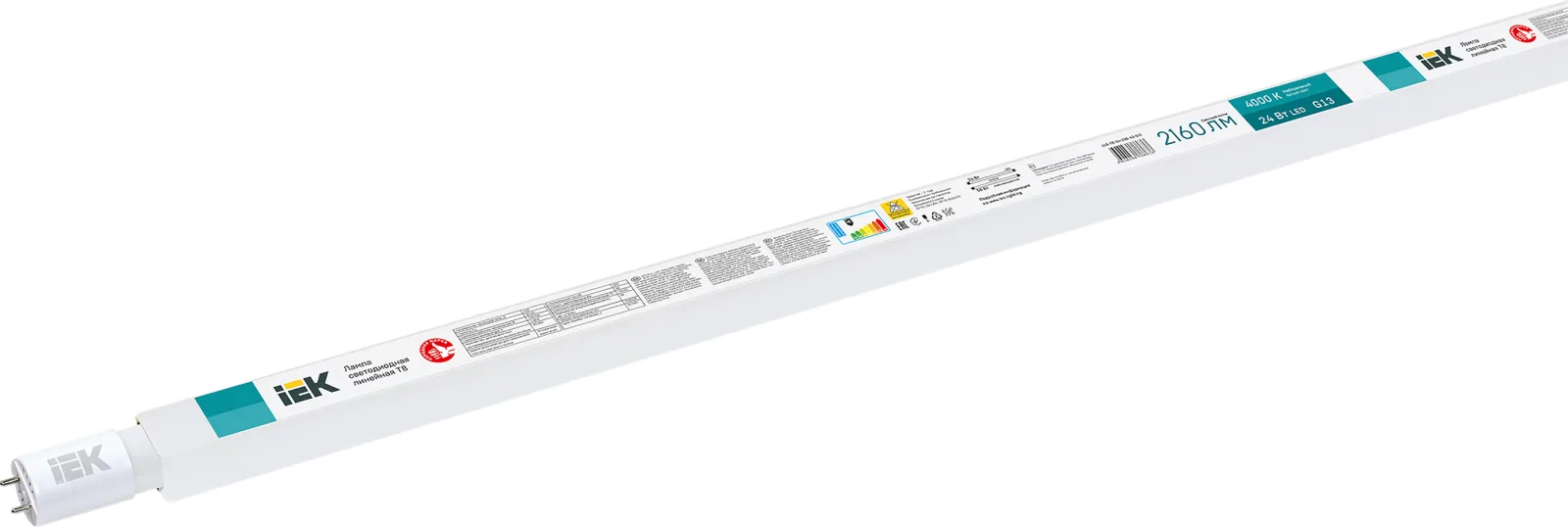 Лампа светодиодная LED T8 линейная 24Вт 230В 4000К G13 | LLE-T8-24-230-40-G13 |IEK