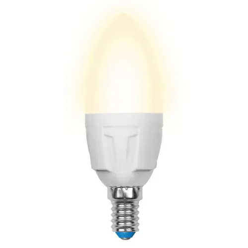 Лампа светодиодная LED-C37 7W/WW/E14/FR PLP01WH Яркая 7Вт свеча матовая 3000К тепл. бел. E14 (упак. 