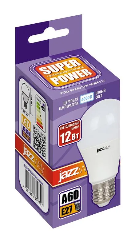 Лампа светодиодная PLED- SP A60 12w E27 4000K 230/50 | .5019607 | Jazzway