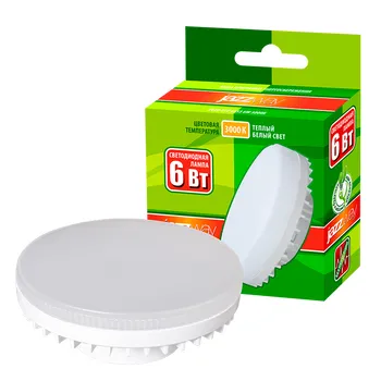 Лампа светодиодная LED 6Вт GX53 220В 3000К PLED- ECO-GX53 FROST таблетка (плоский цилиндр) | 2851987