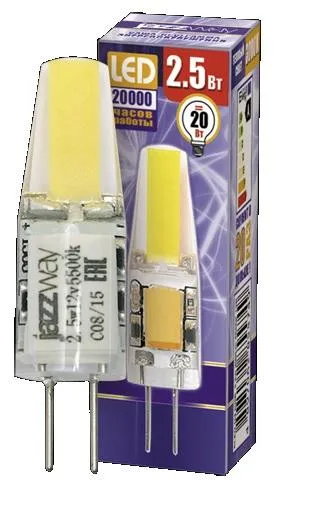 Лампа светодиодная LED 2,5Вт G4 12В 5500К PLED-G4 COB (LED driver!) капсульная | 2855770 | Jazzway