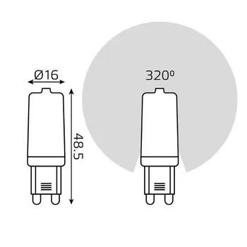 Лампа светодиодная Elementary 3Вт капсульная 4100К нейтр. бел. G4 240лм пластик GAUSS 14923