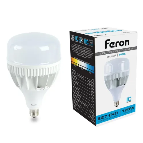 Лампа светодиодная LB-65 120Вт T150 6400К E27-E40 230В FERON 38197