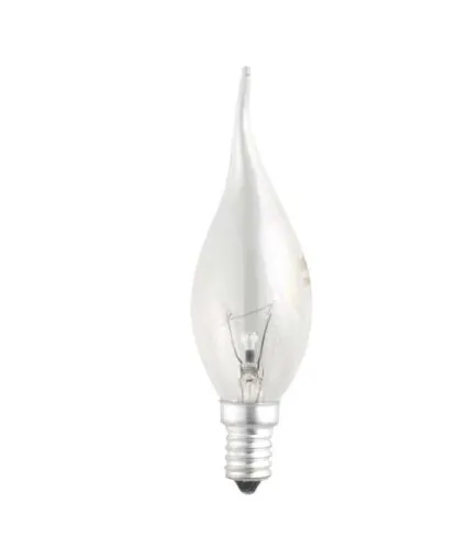 Лампа накаливания ЛОН 60Вт E14 220В CT35 clear свеча на ветру | 3321468 | Jazzway