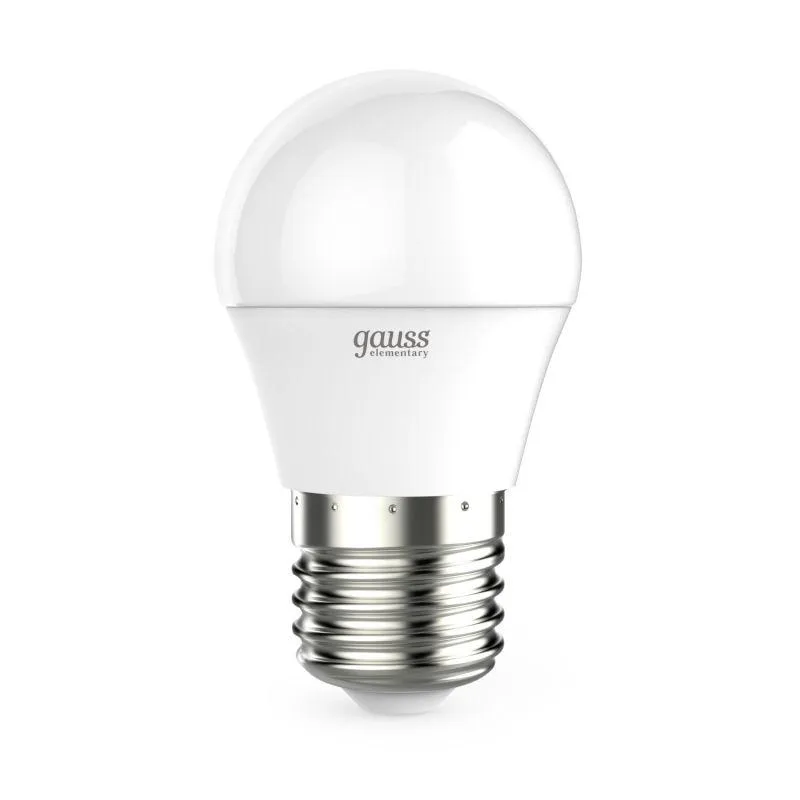 Лампа светодиодная Elementary 6Вт P45 шар 4100К нейтр. бел. E27 450лм GAUSS 53226