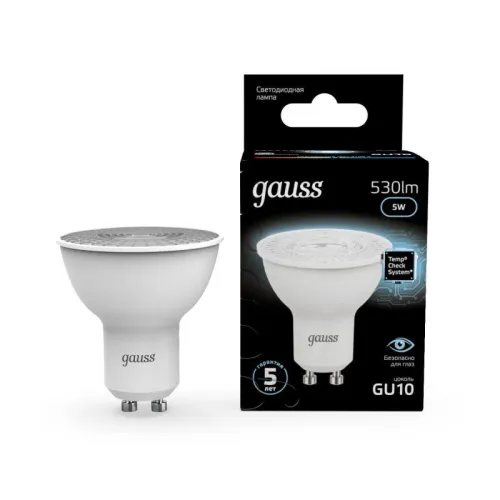 Лампа светодиодная LED 5 Вт 530 лм 4100К софит MR16 нейтральный GU10 AC 220В Black Gauss