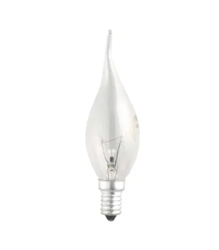 Лампа накаливания ЛОН 40Вт E14 220В CT35 clear свеча на ветру | 3321451 | Jazzway