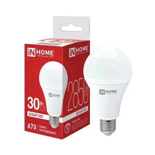 Лампа светодиодная LED-A70-VC 30Вт грушевидная 4000К нейтр. бел. E27 2850лм 230В IN HOME 46906120241