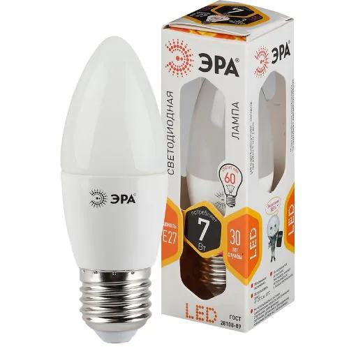 Лампа светодиодная LED B35-7W-827-E27 | Б0028479 | ЭРА