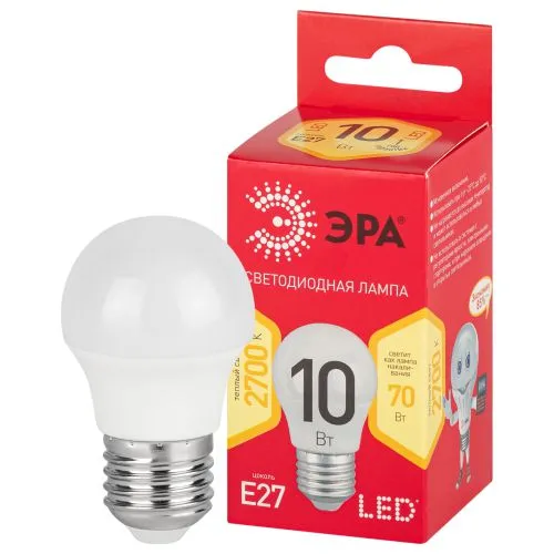 Лампа светодиодная RED LINE LED P45-10W-827-E27 R E27 / Е27 10 Вт шар теплый белый свет | Б0050698 |