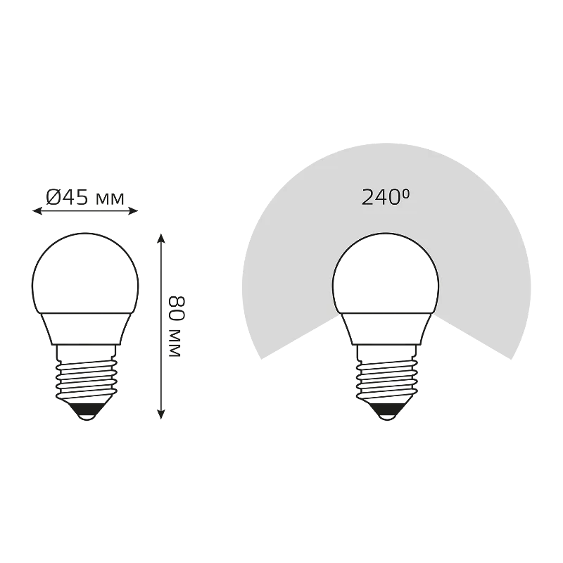 Лампа светодиодная LED 6Вт E27 220В 2700К Elementary шар | 53216 | Gauss