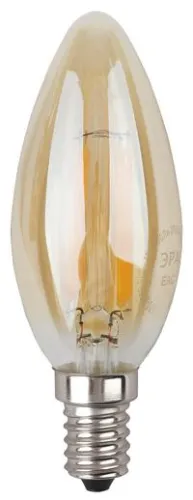 Лампа LED В35- 5w-827-Е14 ЭРА F-LED (575651) золото, прозрачный премиум