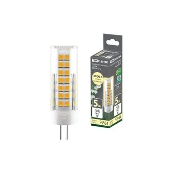 Лампа светодиодная G4-5 Вт-230 В-3000 К, SMD, 16x55 мм | SQ0340-0216 | TDM