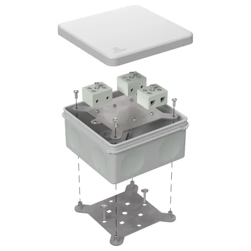 Коробка огнестойкая для о/п двухкомпонентная 60-0300-FR10.0-6 Е15-Е120 RAL7035 100х100х50 (14 шт/кор