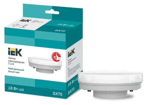 Лампа светодиодная T110 таблетка 18Вт 230В 4000К GX70 IEK | LLE-T110-18-230-40-GX70 | IEK