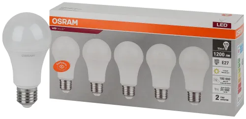 Лампа светодиодная LED 15 Вт E27 3000К 1200Лм гру а 220 В (замена 125Вт)OSRAM