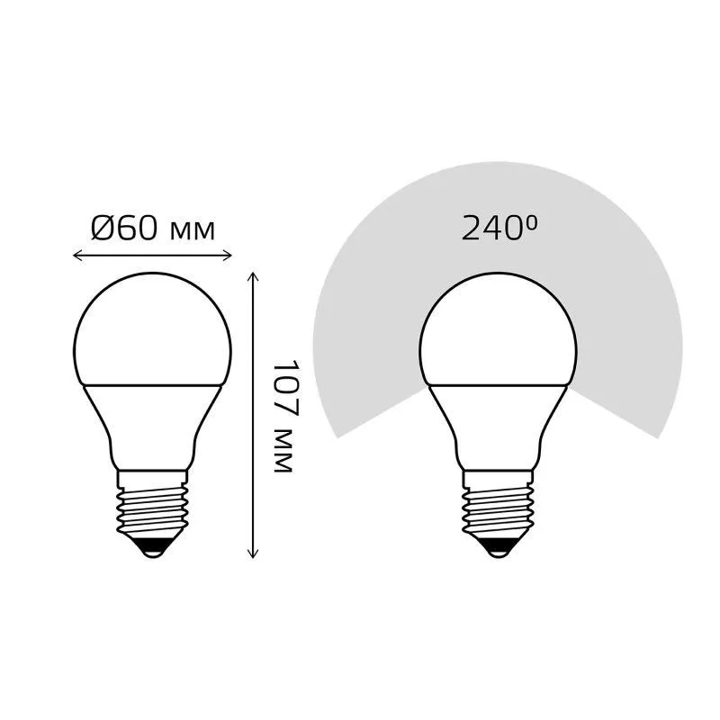 Лампа светодиодная LED 10Вт E27 220В 3000К A60 | 102502110 | Gauss