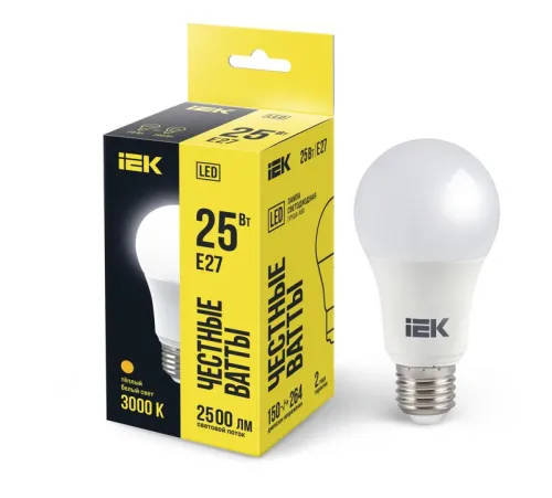 Лампа светодиодная LED A80 груша 25Вт 230В 3000К E27 | LLE-A80-25-230-30-E27 | IEK