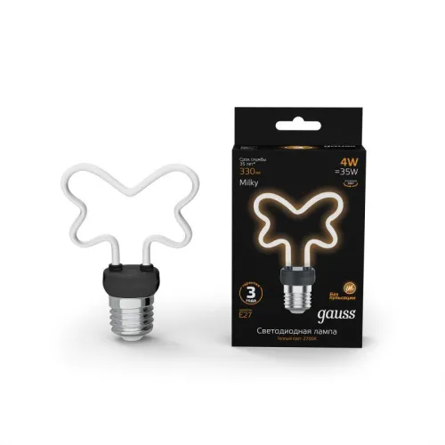 Лампа светодиодная филаментная Filament Artline 4Вт Butterfly матов. 2700К тепл. бел. Е27 330лм milk