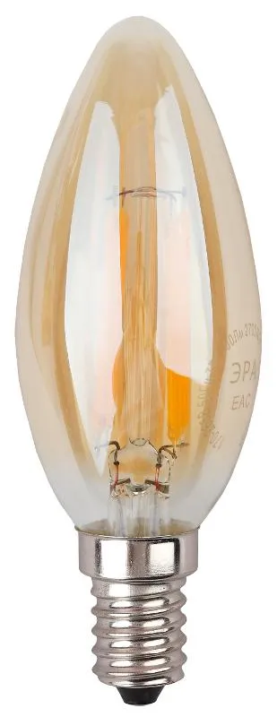 Лампа светодиодная F-LED B35-5W-827-E14 gold Лампы СВЕТОДИОДНЫЕ F-LED ЭРА (филамент, свеча золот., 5