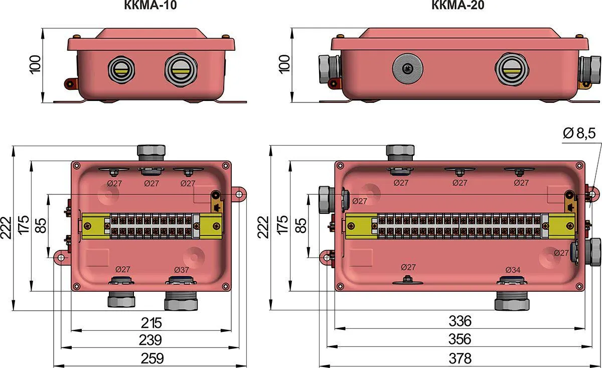Коробка клеммная ККМА-20 У2 IP54 ГОФРОМАТИК/ЗЭТАРУС zeta30373