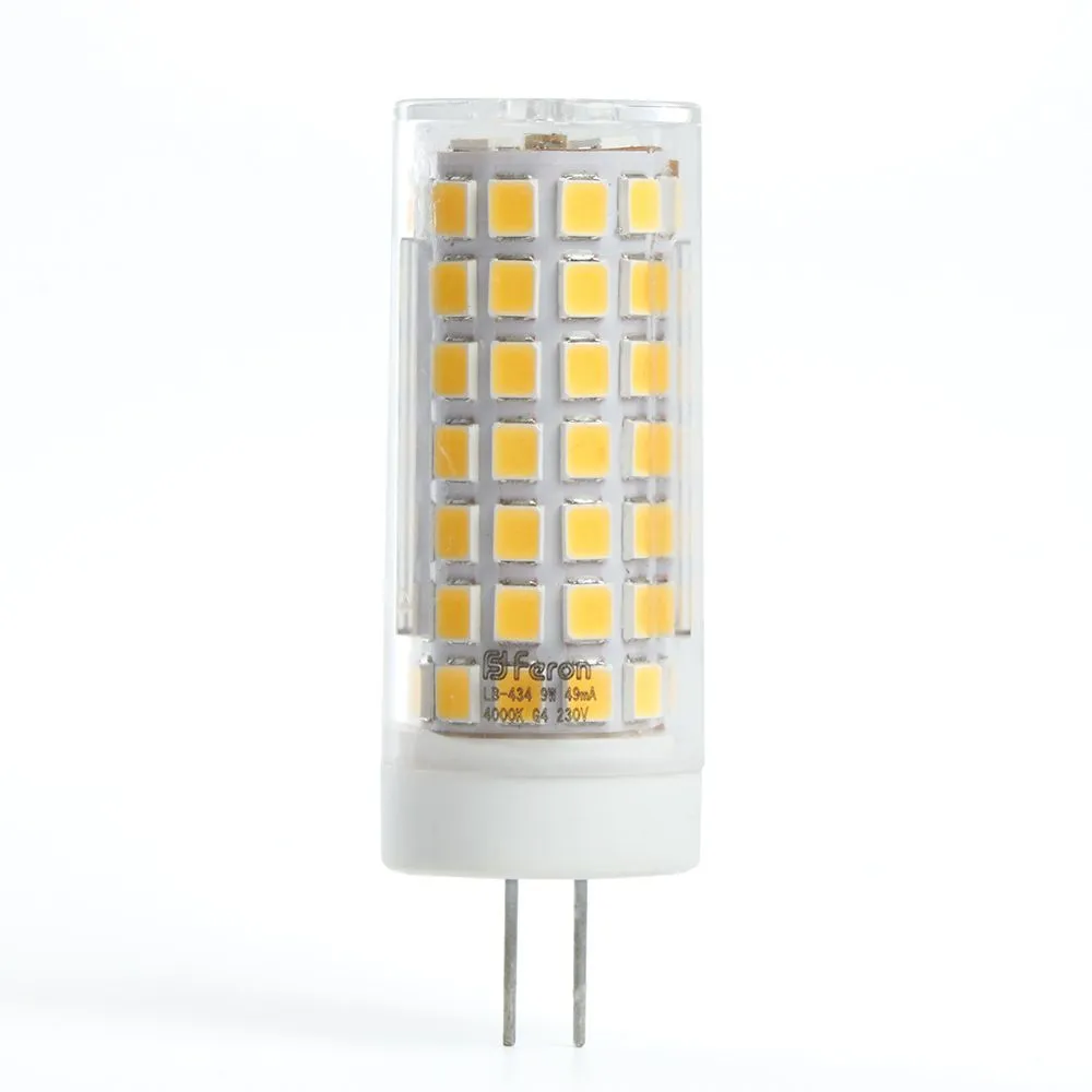 Лампа светодиодная LB-434 9Вт JCD 4000К G4 230В FERON 38144