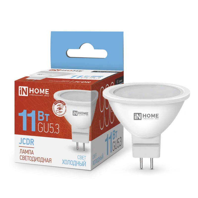 Лампа светодиодная LED-JCDR-VC 11Вт рефлектор 6500К холод. бел. GU5.3 990лм 230В IN HOME 46906120247