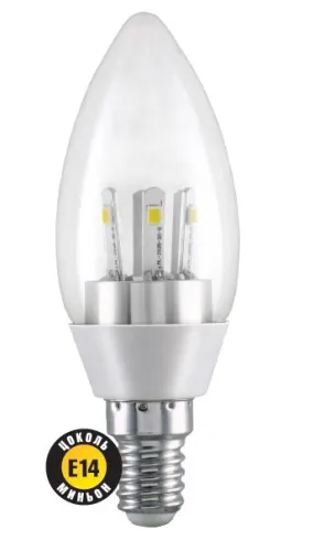 Лампа Navigator NLL-C37-5W-230-2700K-Е14 (71293) Cl прозрачный, лепестки