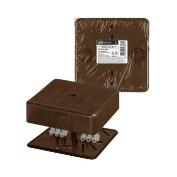 Коробка распаячная КР 100x100x29 ОП бук, с клем. колодкой, IP40