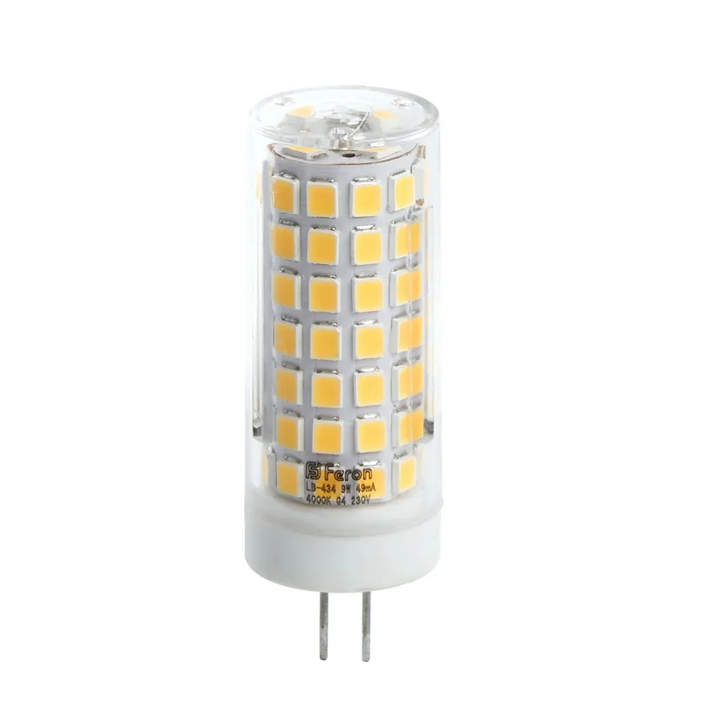 Лампа светодиодная LB-434 9Вт JCD 6400К G4 230В FERON 38145