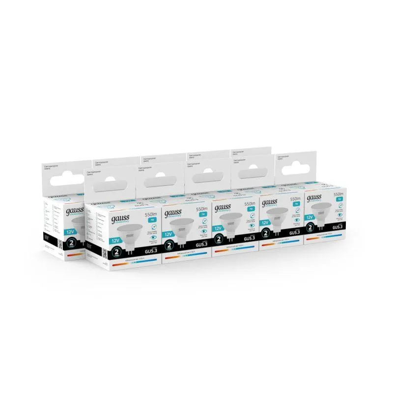 Лампа светодиодная Elementary 7Вт MR16 софит 4100К нейтр. бел. GU5.3 550лм 12В GAUSS 11527