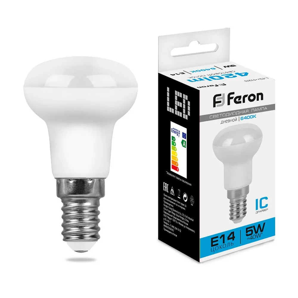 Лампа светодиодная LB-439 5Вт R39 рефлектор 6400К E14 230В FERON 25518