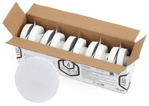 Лампа светодиодная RED LINE LED GX-6W-865-GX53 R (10-PACK) GX53 6Вт таблетка холод. бел. Эра Б004533