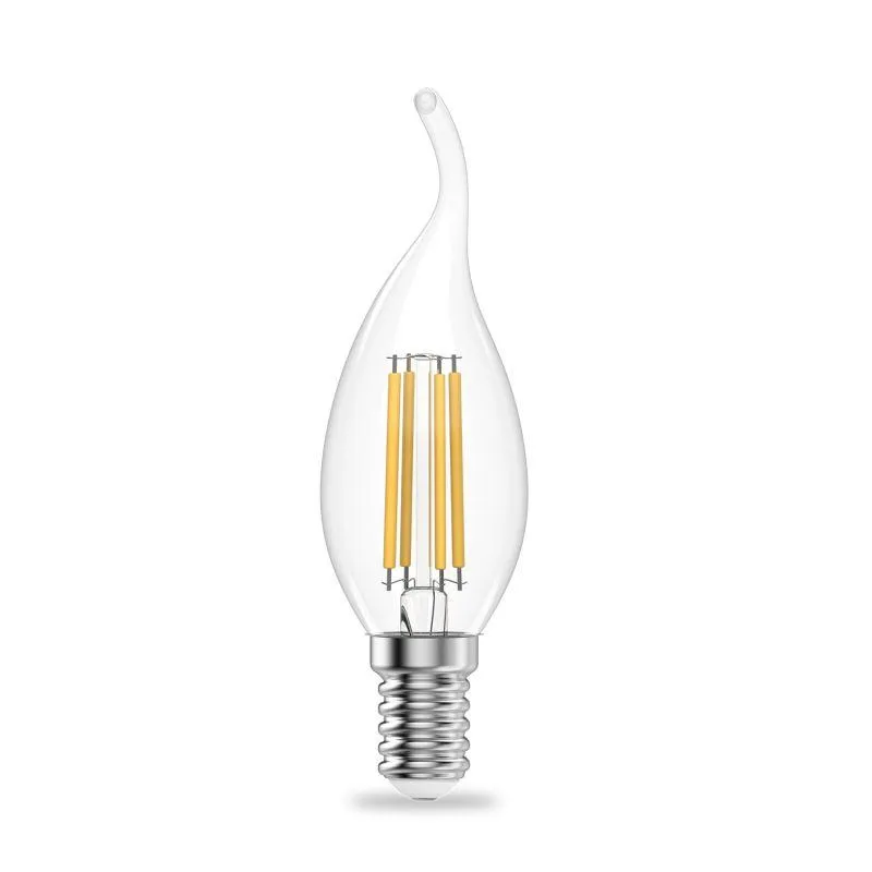 Лампа светодиодная филаментная Filament Elementary 10Вт свеча на ветру 4100К Е14 670лм GAUSS 42120