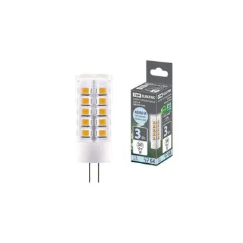 Лампа светодиодная G4-3 Вт-AC/DC 12 В-4000 К, SMD, 16x43 мм | SQ0340-0094 | TDM