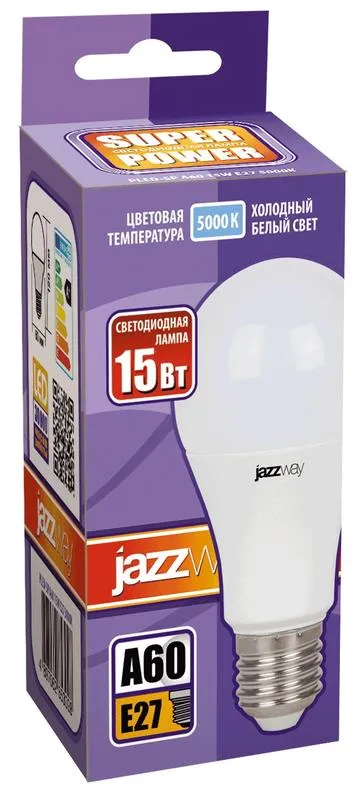 Лампа светодиодная LED 15Вт Е27 220В 5000К PLED- SP A60 груша | 2853035 | Jazzway