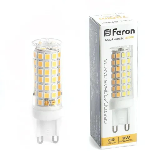 Лампа светодиодная LB-434 9Вт JCD 2700К G9 230В FERON 38146