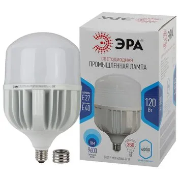 Лампа светодиодная LED 120 Вт 9600Лм 4000К T160 нейтральный E27/E40 (переходник) 170-265В LED POWER 