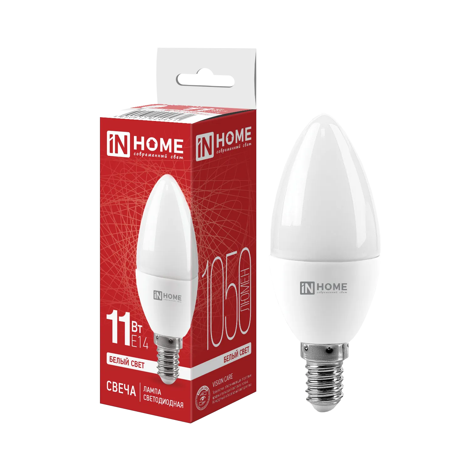 Лампа светодиодная LED-СВЕЧА-VC 11Вт свеча 4000К нейтр. бел. E14 1050лм 230В IN HOME 4690612020471